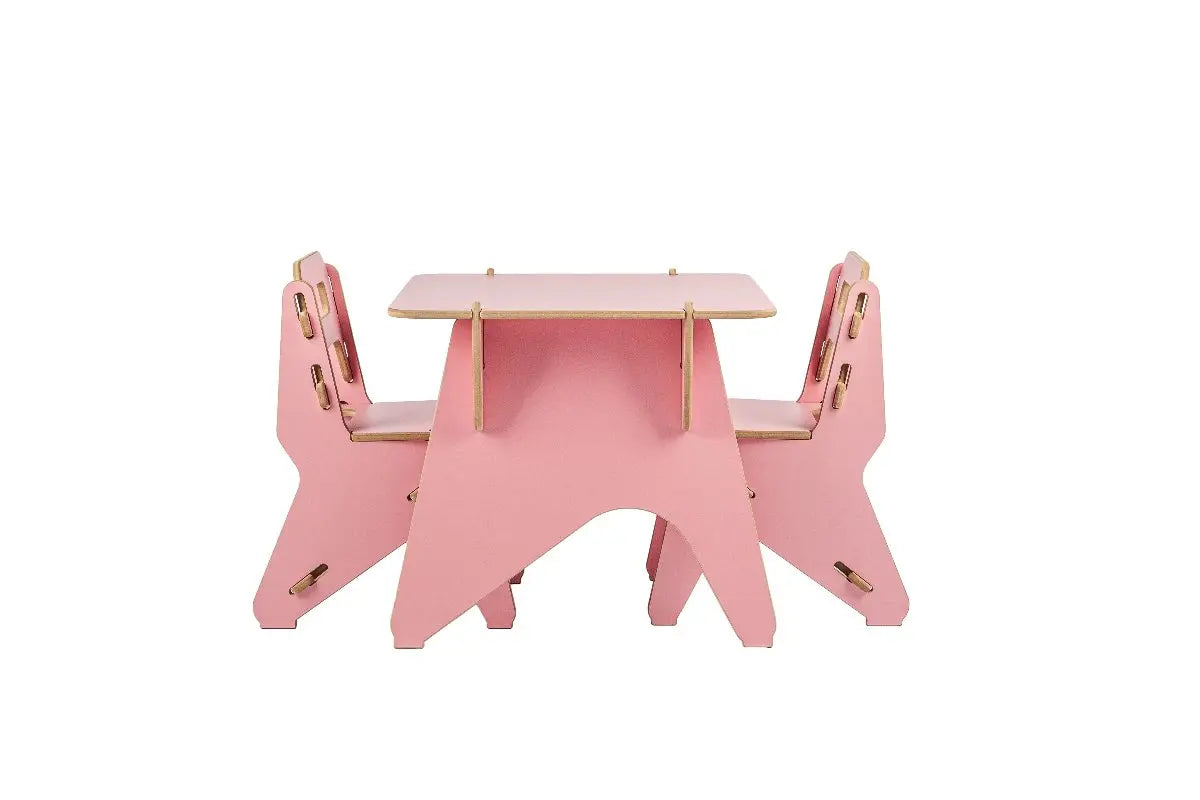 Hiruster/Nando Children Table and Chair Set, flamingo pink.