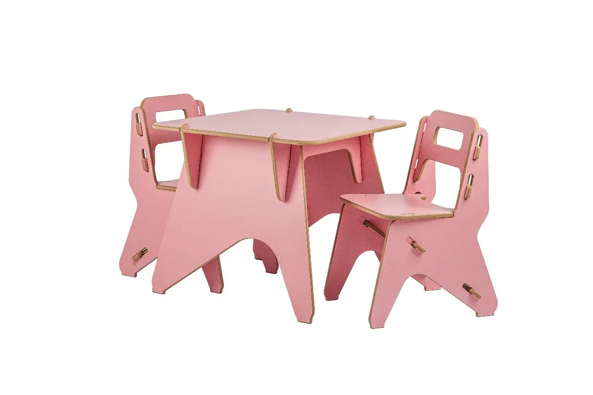 Hiruster/Nando Children Table and Chair Set, flamingo pink.