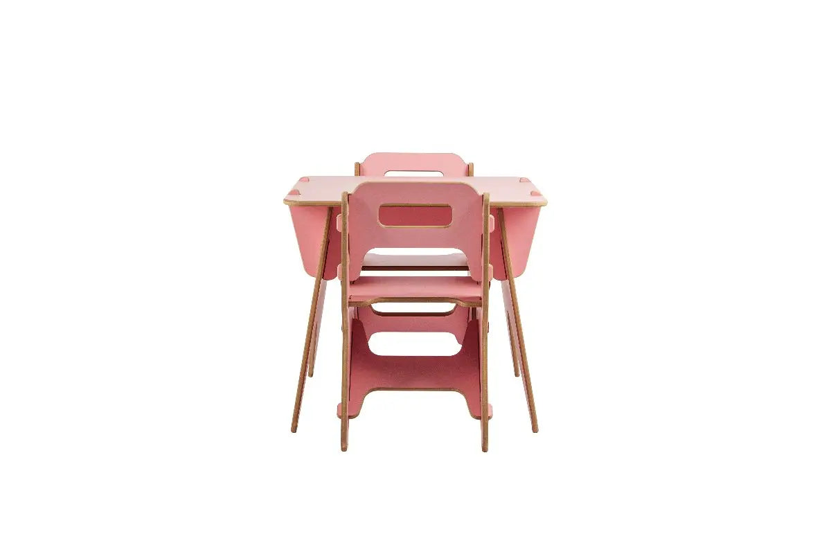 Hiruster/Nando Children Table and Chair Set, flamingo pink.