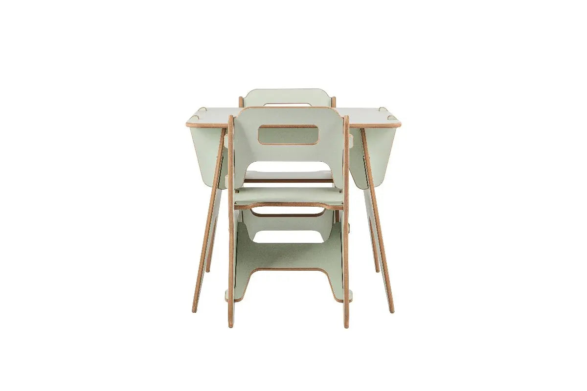 Hiruster/Nando Children Table and Chair Set, pistachio green.