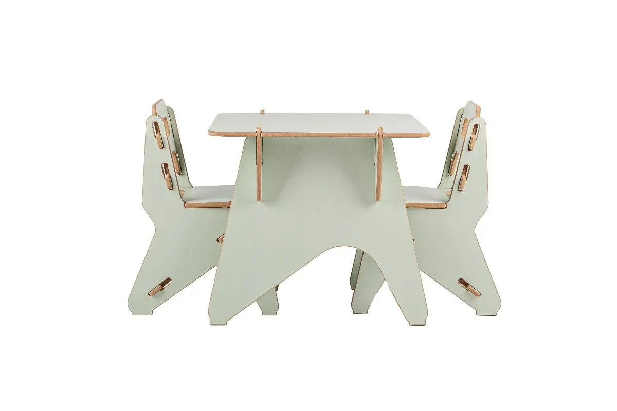 Hiruster/Nando Children Table and Chair Set, pistachio green.