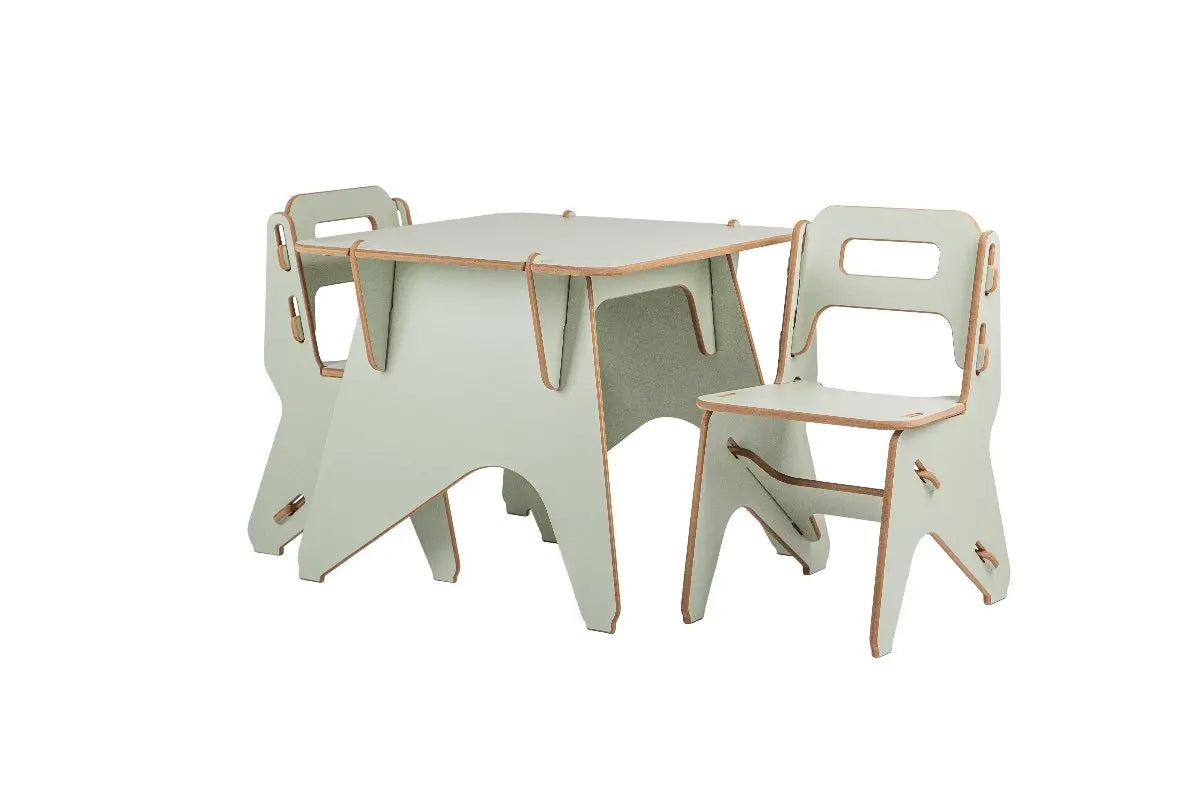 Hiruster/Nando Children Table and Chair Set, pistachio green.