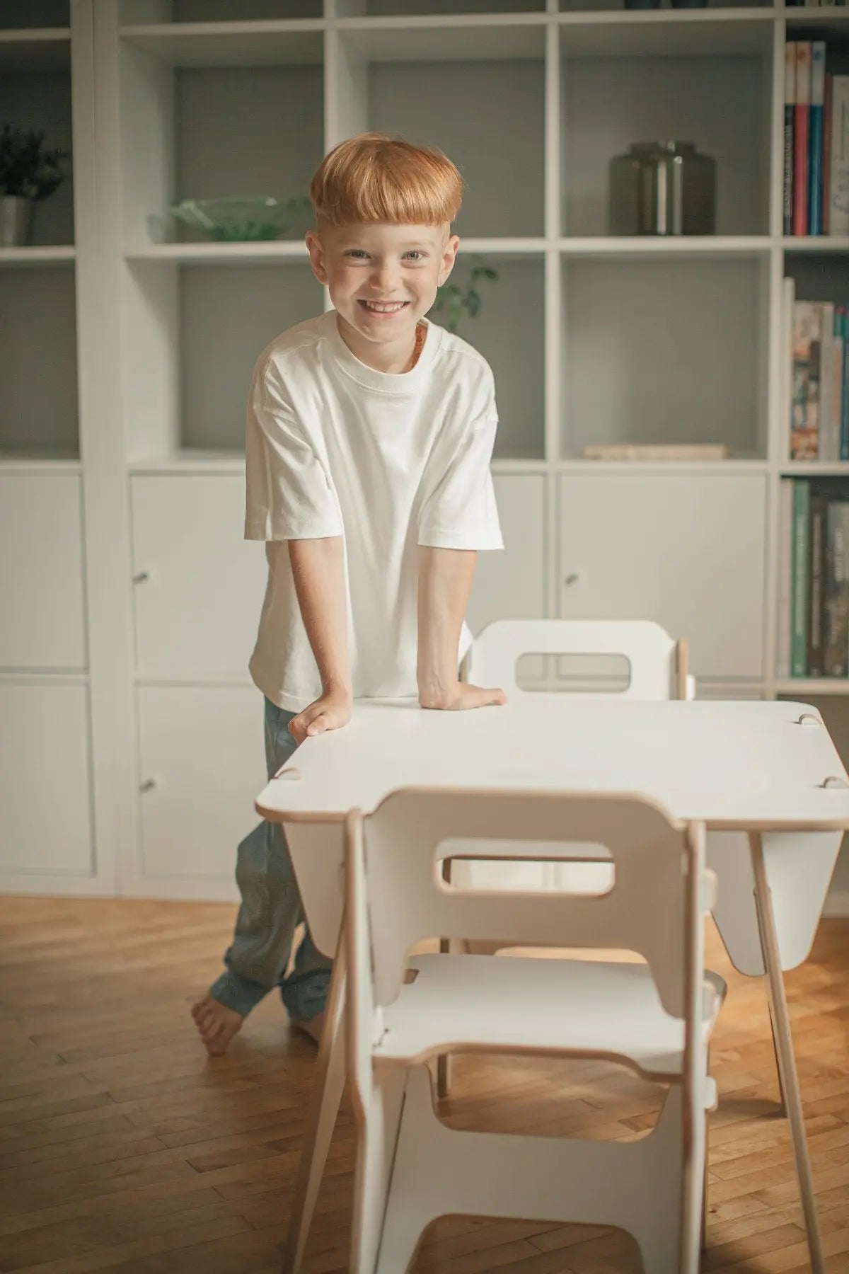 Hiruster/Nando Children Table and Chair Set, alpine white.